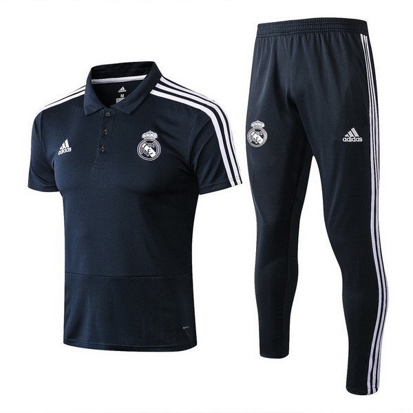 Real Madrid Polo Komplett Set 2018-19 Blau Fussballtrikots Günstig